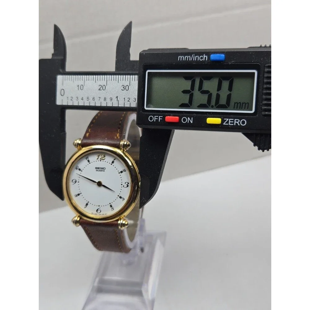 Vintage Seiko Vendome Obus 35mm Watch Gold Tone Quartz Art Deco New Battery